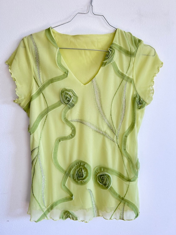 lime green sheer top