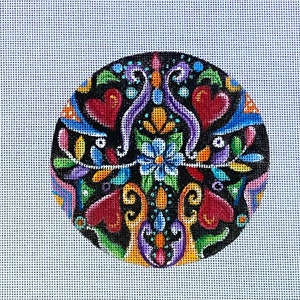 Handpainted Needlepoint Canvas  The Mercado Ornament by Tracy Dau Designs