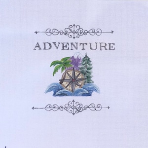 Hand Painted Needlepoint Canvas - ADVENTURE by Tracy Dau Designs