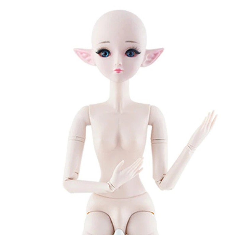 New 60cm 21 Movable Joints Elf Bjd Dolls Toy Blue Black 3D Eyes DIY Makeup Naked Nude BJD Doll Toy for Girls Gift 