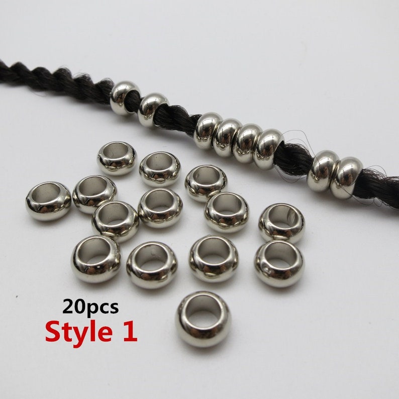 20pcs-50pcs Acrylic different 5 styles hair braid dread dreadlock beads clips cuffs tube rings Jewelry dreadlock accessories