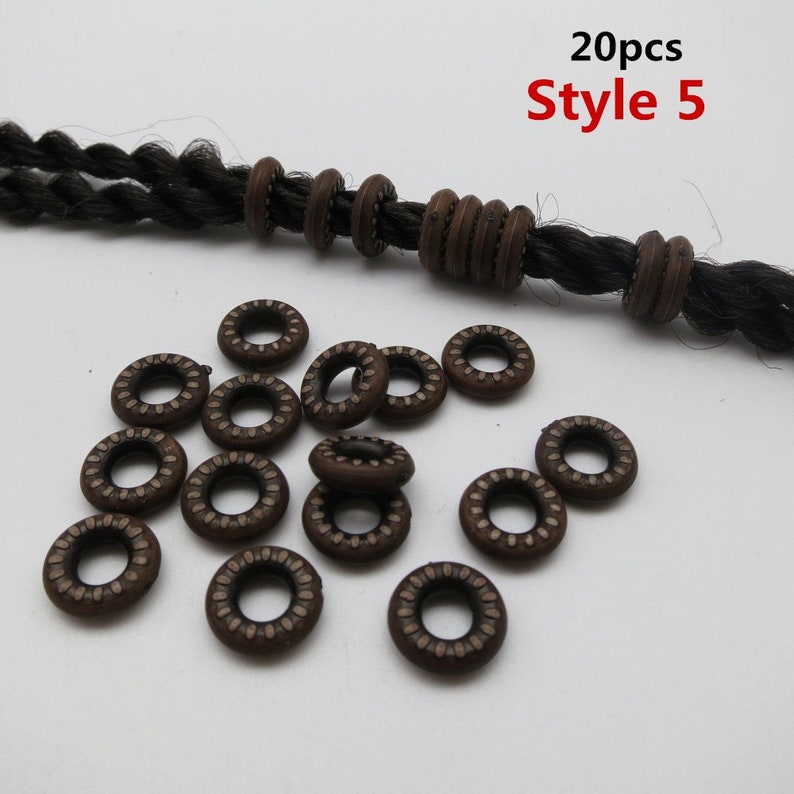 20pcs-50pcs Acrylic different 5 styles hair braid dread dreadlock beads clips cuffs tube rings Jewelry dreadlock accessories