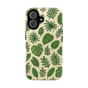 Tropical Plant Phone Case, Green Leaf Design, Eco-Friendly Cover, Tropical Vibes, Gift for Nature Lovers, Phone Accessory