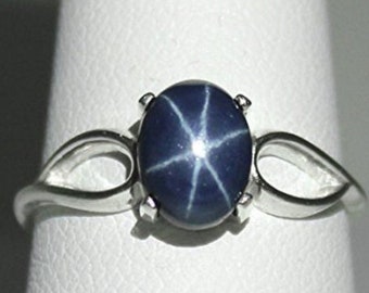 Blue Star Ring / Blue Star Sterling Silver Ring / 925 Sterling | Etsy