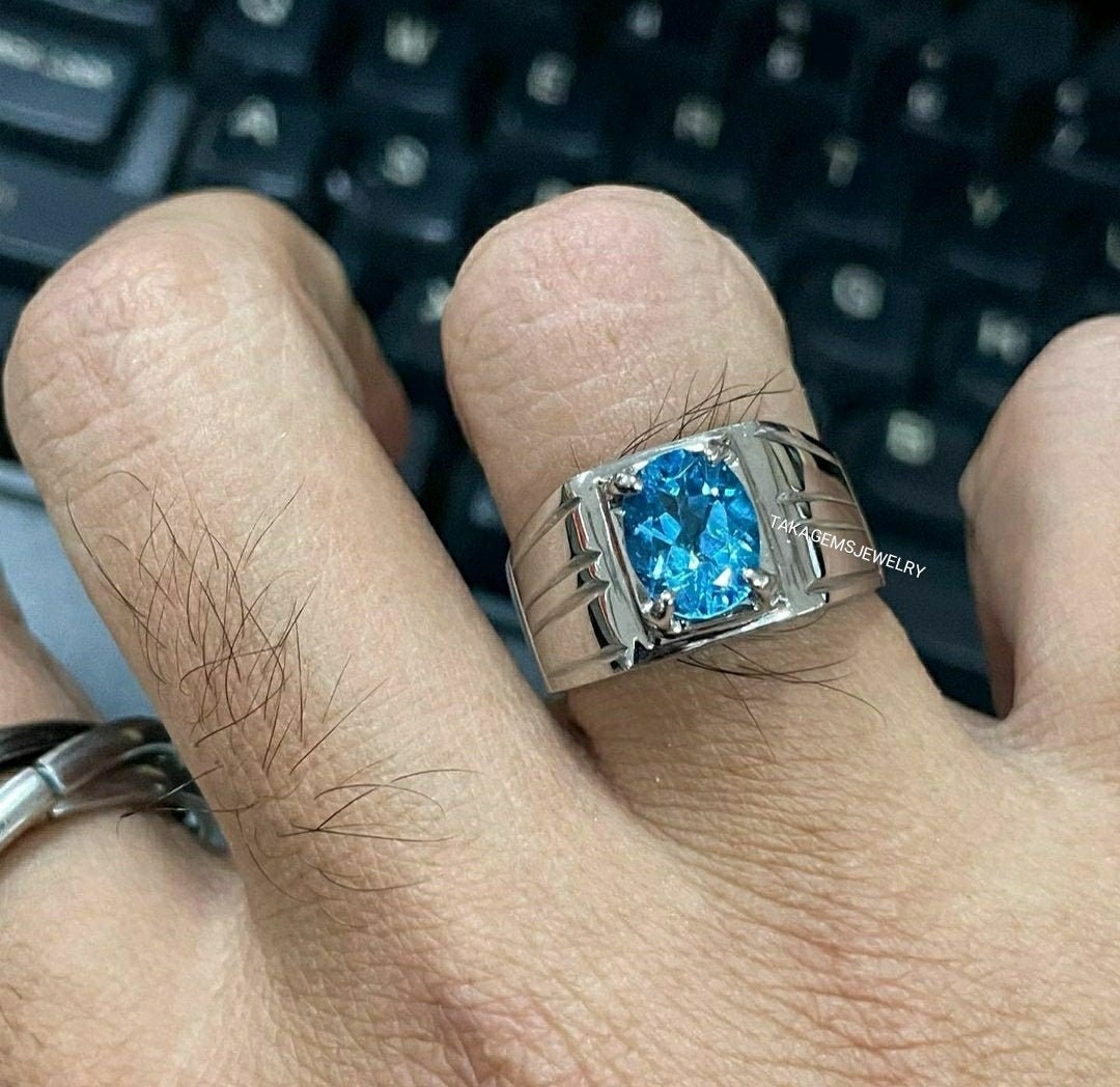 Beautiful David Rosales Blue Topaz Ring - Native American Jewelry -  Stagecoach Jewelry