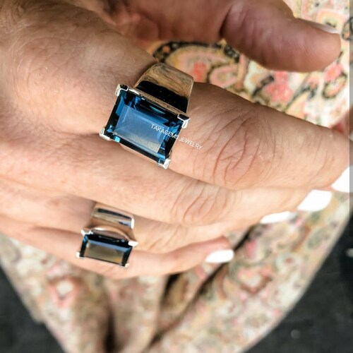 London Blue Topaz Mens Silver Ring, 925 Sterling Silver, December shops Birthstone Ring, Stylish Mens Silver Ring, Best Gift For Him