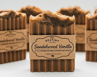 Sandalwood Vanilla Goat Milk Soap, Handcrafted
