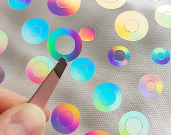 Holographic Circle Sticker Sheet - Sparkle Bubble Holo Stickers ...
