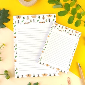 Set aus zwei Notizblöcken mit Insekten, A5 + A6 Block, Recyclingpapier