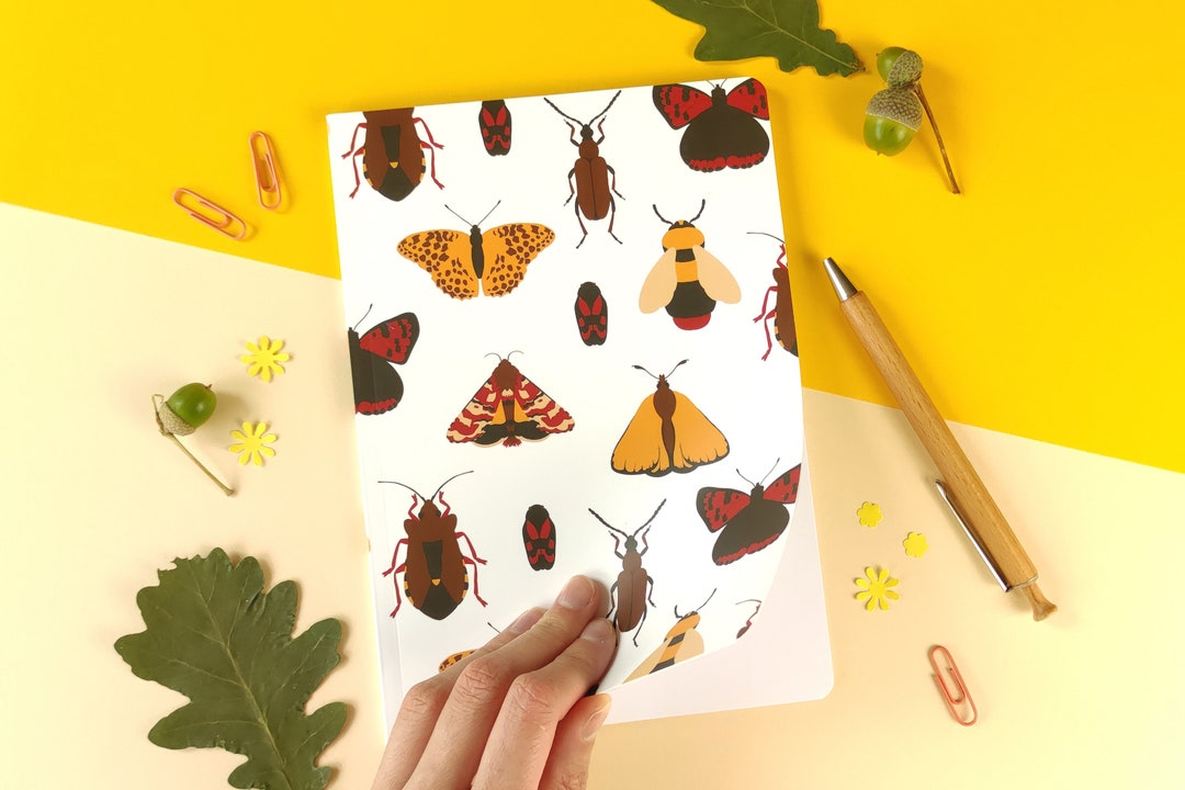 Notebook With Insects, A5 Blank, Bug and Butterfly Notebook, Journal ...