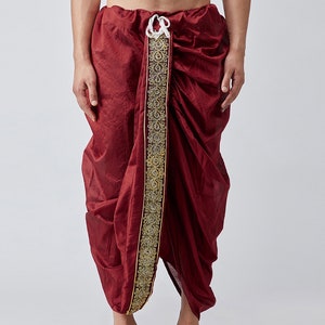 Herrenbekleidung Designer Solid Dhoti Pant Free Size Hochzeit Bequeme Abnutzung für Männer