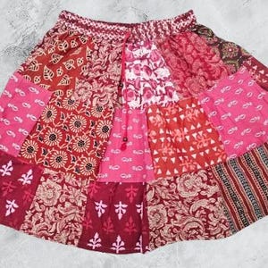 Cotton Skirt, Mini Skirt for Women, Gift for her, Patchwork skirt, Boho style skirt, High rise skirt, Skirt for women