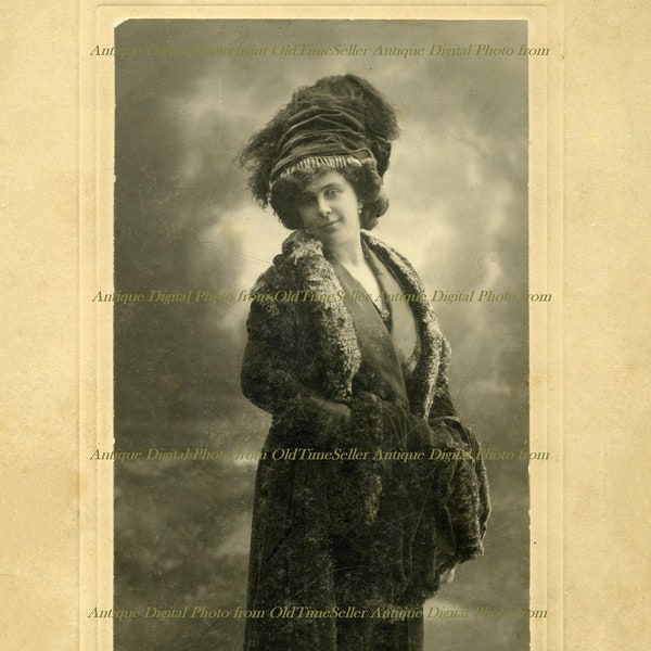 1900s.Portrait Young Woman.Vintage Digital Photo.Instant Download.Antique Photo.Black White Photo.Photograph Tsarist of Russia.Old postcard