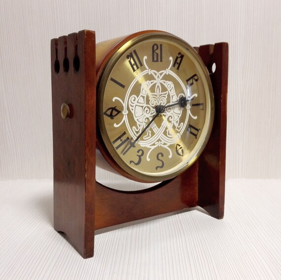 Rare Vintage Wooden Desk Clock Vesna.fireplace Clock.soviet Etsy