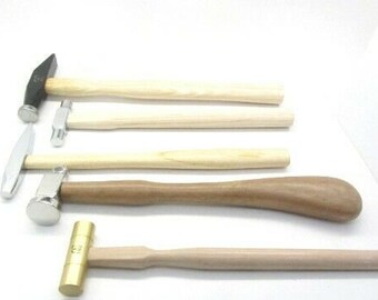 5 Hammers Chasing Riveting Brass Silversmithing Goldsmithing Ball Peen