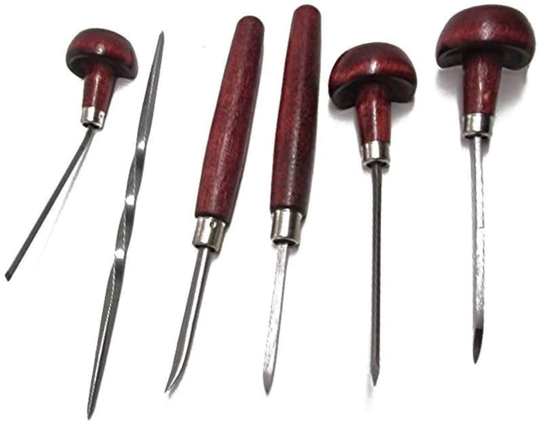E C Lyons Intaglio Set B 6 Tools Etching Burnisher Twisted Scriber