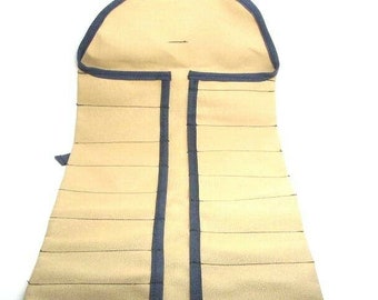 UJ Ramelson 15 Pocket Canvas Tool Roll for Woodcarving, Chisels, Gouges, Electricians, Plumbers, Engineers