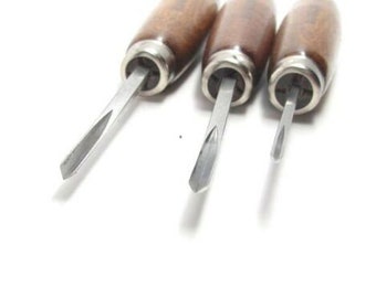 3 Ramelson Bent Veiner Line 60 Degree V Checkering Wood Carving Hand Chisel Tools 3pc Gunsmith
