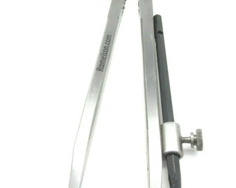 UJ Ramelson Wing Compass Caliper Divider with Brass Holder for Scribe or pencil, Professional Machinists Metal or Wood Marking Tool (8 inch)