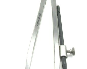 Ramelson 6" Wing Compass Caliper Divider with Brass Holder and Carbide Scribe, Professional Machinists Metal or Wood Marking Tool