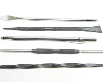 Ramelson Intaglio Etching Twisted Scriber, Scriber/Burnisher, Hook & Carbide Scriber, Knife Kit
