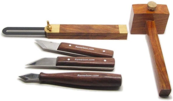 UJ Ramelson 5 Piece Complete Wood Marking Carving Drawing Knife