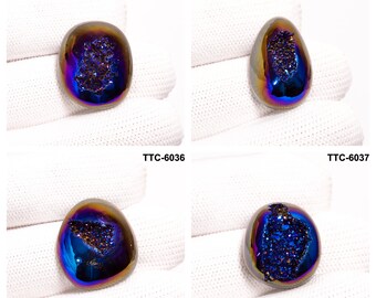 Rainbow Titanium Druzy Gemstone Cabochon, Titanium Druzy Designer Cabochon, Healing Gemstone, Loose Gemstone for Jewelry