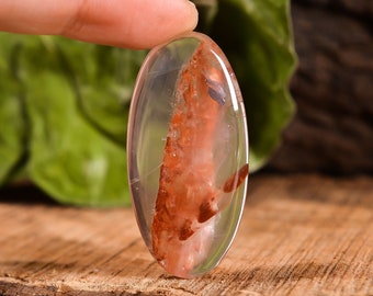54Cts Natural Cherry Quartz Cabochon, Cherry Quartz Oval Shape Cabochon, Loose Gemstone For Jewelry, Approx 43X21X6 mm