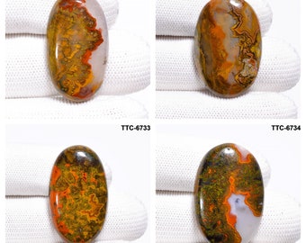 Natural Seam Agate Cabochon, Designer Seam Agate Cabochon Gemstone, Loose Gemstone for Jewelry