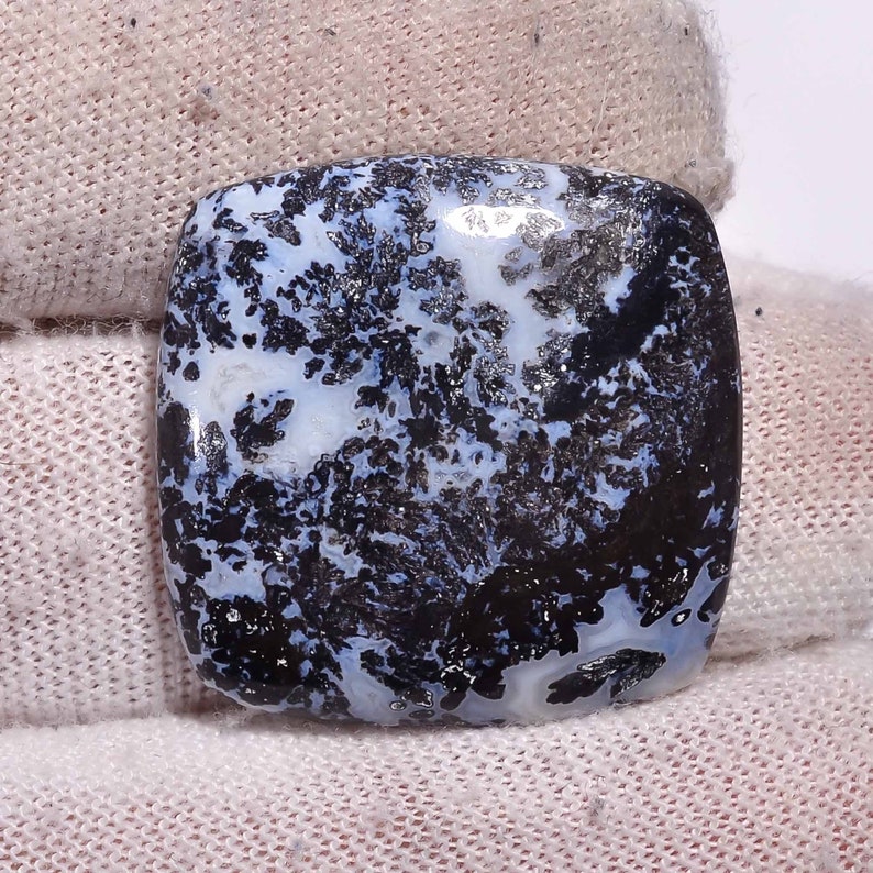 Dendritic Parallel Cushion Shape Cabochon 24Cts Dendritic Parallel Gemstone Cabochon Approx 24x24x5 mm Loose Gemstone for Jewelry