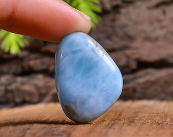24Cts Natural Blue Larimar Cabochon Larimar Gemstone Fancy Shape Cabochon Loose Gemstone For Jewelry, Approx 25X18X6 mm