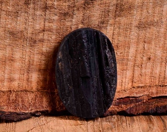 115Cts Natural Black Tourmaline Druzy Cabochon, Tourmaline Raw Cabochon Loose Gemstone For Jewelry, Approx 45X31X10 mm