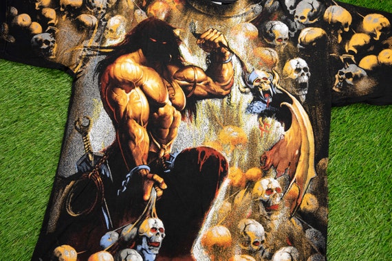 Vintage 1994 MANOWAR T-Shirt (XL) // Agony And Ecs