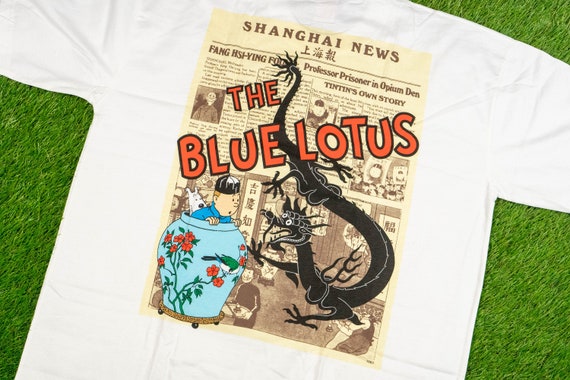 Vintage 90s TINTIN T-Shirt (XL) // Deadstock "Blue