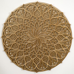 WOOD WALL ART, Handmade Mandala Decor, Sacred Geometry Wall Hanging, Spiritual Gift, Wooden Art