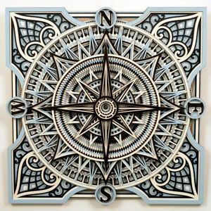 Art mural mandala rose des vents du voyageur, rose des vents, carte du monde marin, décoration nautique en bois, décoration faite main, cadeau voyageur unique pour lui
