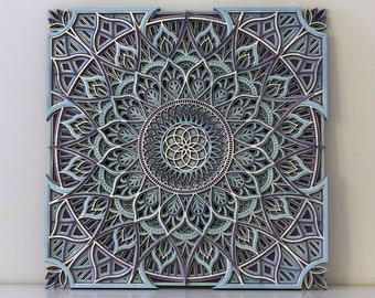 3D Mandala Holz Wandbehang, Boho Wohnkultur