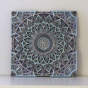 Mandala Wooden Wall Hanging, Sacred Geometry Boho Decor, Spiritual Housewarming Gift, Bohemian Handmade Decoration, Yoga Studio Wall Art