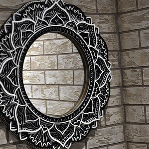 DECORATIVE MIRROR, ORNATE Mirror, Decorate Your Space with Sacred Geometry Ornate Circle Mirror Beautiful Mirror Wall Decor