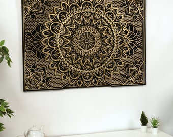 Handmade Wooden Mandala Wall Art, Boho Home Decor