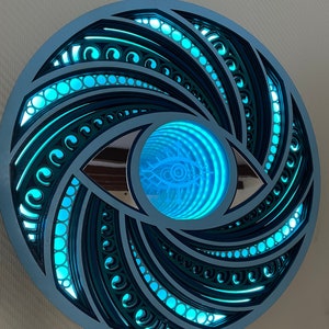 Schutz vor EVIL EYE LAMP, Evil Eye Mandala, Evil Eye Wanddekor, bringen Sie die Kraft der Mandalas zu Ihnen nach Hause mit Led Glowing Wandkunst