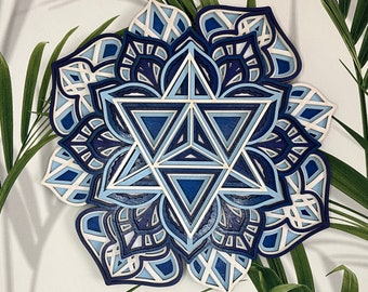 Merkaba Wooden Wall Art – Handcrafted Sacred Geometry Home Decor