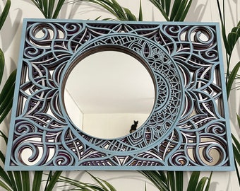 Moon Mirror Mirror Wall Decor Boho Wall Decor Irregular Mirror Mirror Gift Wall Mirror Art Hanging Mirror Art Deco Mirror