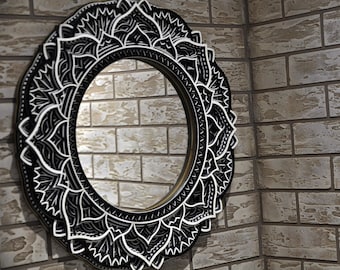 Mandala Mirror Wall Art, 3D Wooden Home Decor