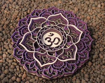 Crown Chakra Mandala - Sahastrara Spiritual Gift, Chakras Set Wall Hanging, Zen Wall Art, House Warming Decor