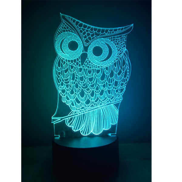 Owl Lamp, LED Lamp, Changing Colors, Night Light Lamp