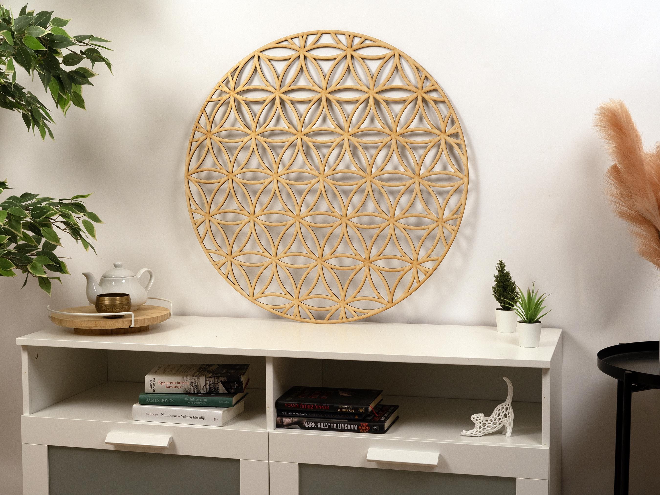 Flower of Life Wooden Wall Art, Sacred Geometry Stencil - Etsy