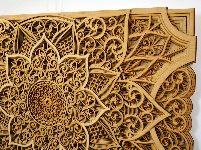 Wooden Mandala Wall Art, Laser Cut Decor, Sacred Geometry, Boho Wall Hanging, Spiritual Home image 6