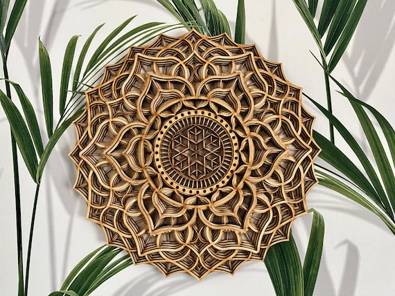 MADERA MANDALA DECORACIÓN Espiritual Pared Arte Madera Decoración Regalo  Espiritual Geometría Sagrada Arte Meditación Altar Decoración Movimiento  Presente Boho Arte Apartamento -  España