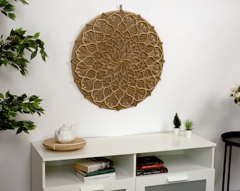 Mandala Holz Wandbild, Heilige Geometrie Dekoration, spirituelles Geschenk